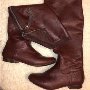 Long boots burgundy